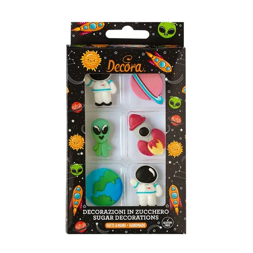 Decora Cukrová dekorace - Vesmír 6 ks