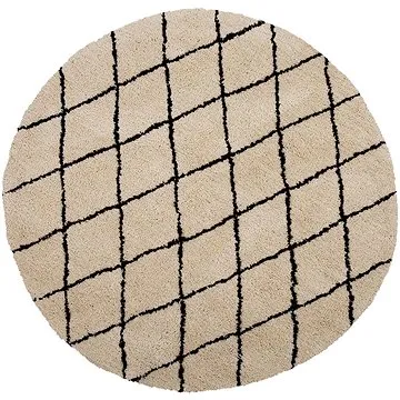 Koberec o 140 cm béžový s černým MIDYAT, 180301 (beliani_180301)