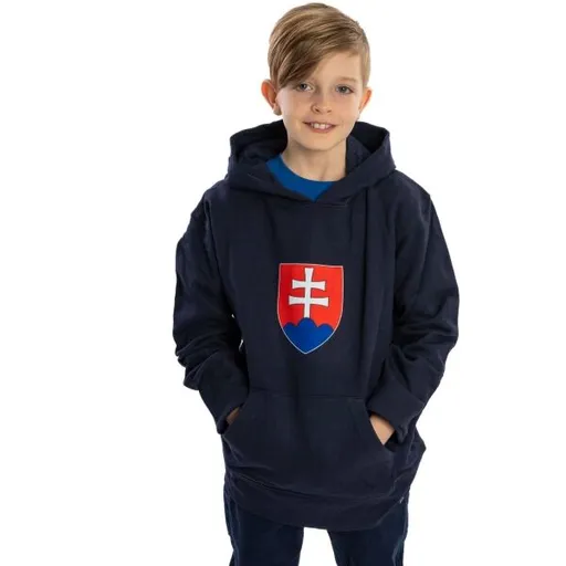 Kappa LOGO NATHAN JR Dětská mikina, tmavě modrá, velikost 6Y