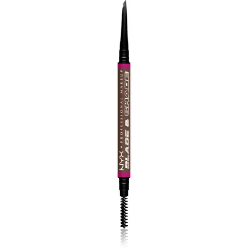 NYX Professional Makeup Blade & Shade tužka na obočí s kartáčkem odstín 09 Brunette g