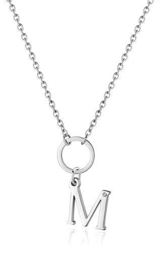 S'Agapõ Dámský ocelový náhrdelník s písmenem M Happy SHAC77