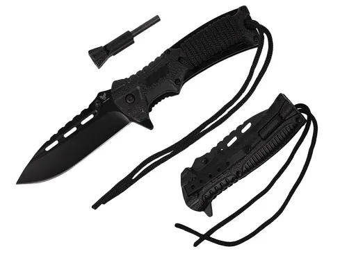 Pružinový nůž s křesadlem 21cm