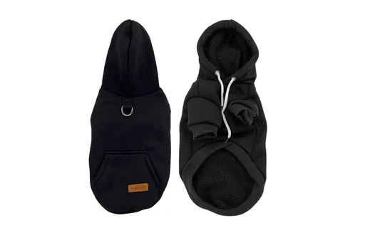 Vsepropejska Cotex bavlněná mikina pro psa s poutkem Barva: Černá, Délka zad (cm): 36, Obvod hrudníku: 48 - 52 cm