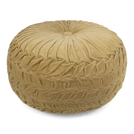 Zlatý sametový nařasený Puf Smock - Ø 50*30cm Mars & More