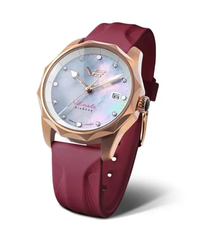 Vostok Europe Vilnele Solar VS42-125B754 - Bordó silikonový řemínek navíc