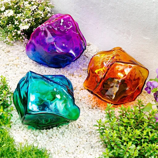 Solární dekorace Kameny Color, sada 3 ks