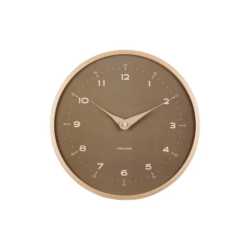 Karlsson 5995MG designové nástěnné hodiny hnědá, pr. 30 cm
