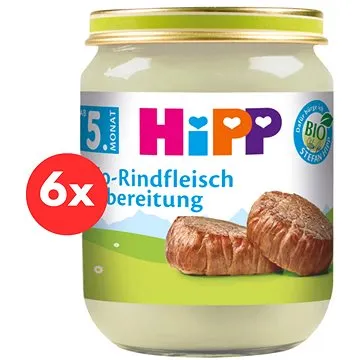 HiPP BIO Hovězí maso 6× 125 g (4062300266384)