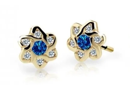 Cutie Jewellery Zlaté dětské náušnice C2149-30-X-1 modrá
