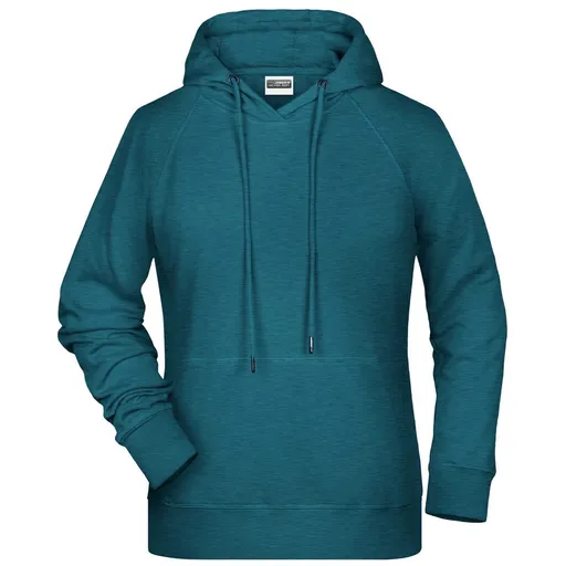 James & Nicholson (Daiber) Dámská mikina s kapucí z biobavlny 8023 - Petrolejový melír | L