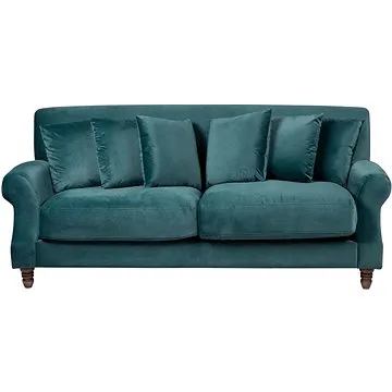 Trojmístná sametová BELIANI modrozelená EIKE (beliani_144644)