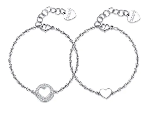 S'Agapõ Set ocelových náramků Srdíčka Me + You SEY11