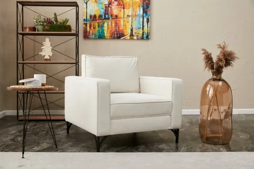 Křeslo / Jednomístná pohovka Berlin - Cream, Black