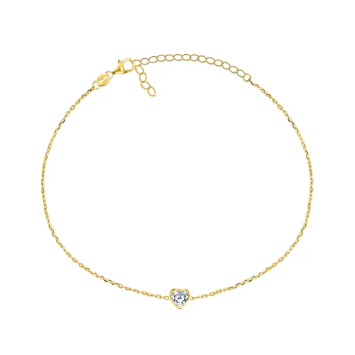 Brilio Silver Minimalistický pozlacený náramek Srdce BRC30Y