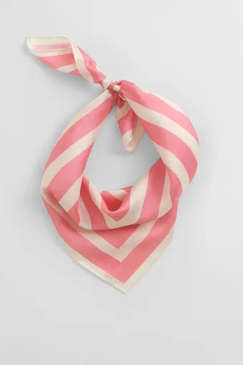 ŠÁTEK GANT STRIPE PRINT SILK SCARF GERANIUM PINK