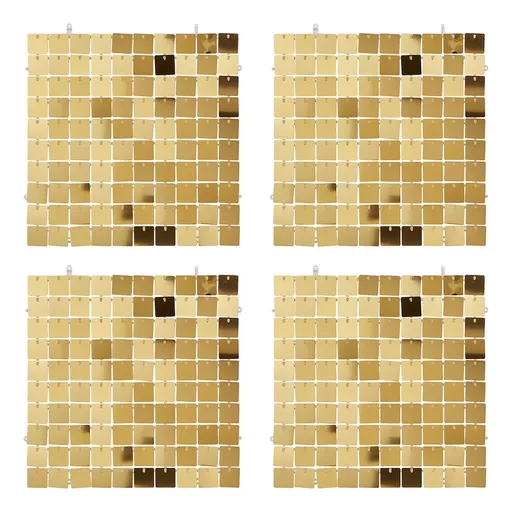 DISCO Nástěnná dekorace 30 x 30 cm 4 ks - zlatá