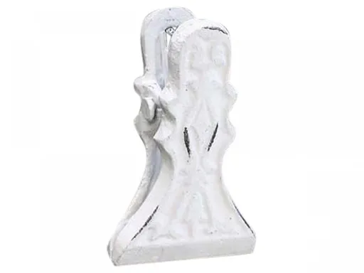 Bílý antik nástěnný litinový klip s ornamentem - 6*10cm Chic Antique