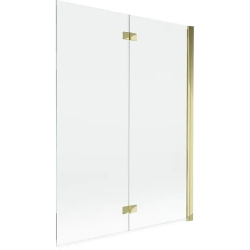 MEXEN MIST vanová zástěna 130x150 cm 6mm 2-s, zlatá, čirá, pravá 8A9-130-002-50-00-P