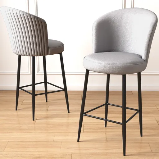 Bar Stool Set (4 Pieces) Uras - Grey, Black