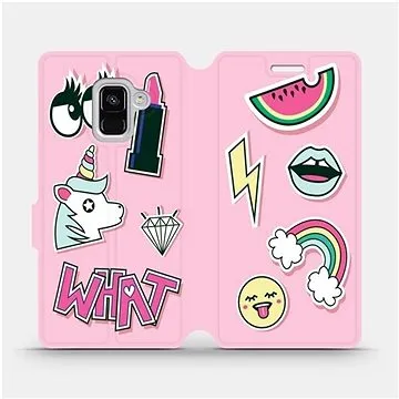 Flipové pouzdro na mobil Samsung Galaxy A8 2018 - M129S Růžové WHAT (5903226081356)