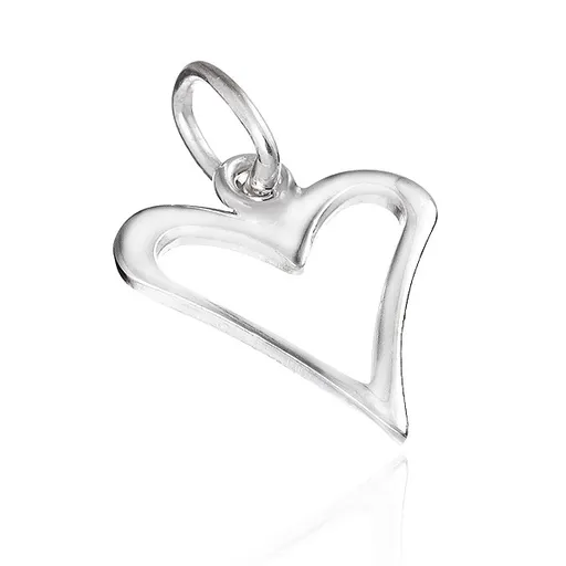 Stříbrný přívěsek 925 - lesklý zúžený obrys srdce