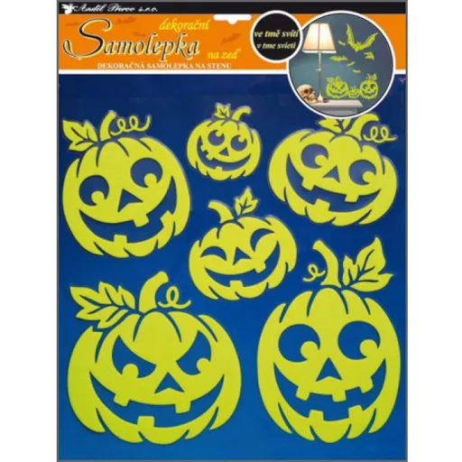 Samolepky na zeď dýně svítící ve tmě, 32 x 31cm