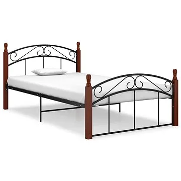 Shumee černý kov a masivní dubové dřevo 120×200 cm , 324920 (324920)