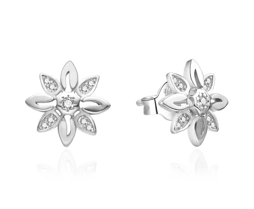 Agato Půvabné stříbrné náušnice Květiny AGT-E259PW