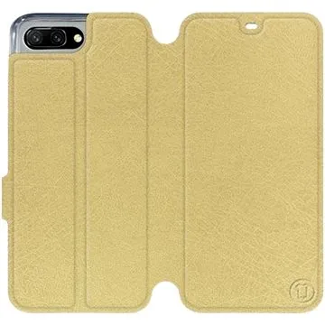 Flipové pouzdro na mobil Honor 10 v provedení  Gold&Gray s šedým vnitřkem (5903226305933)