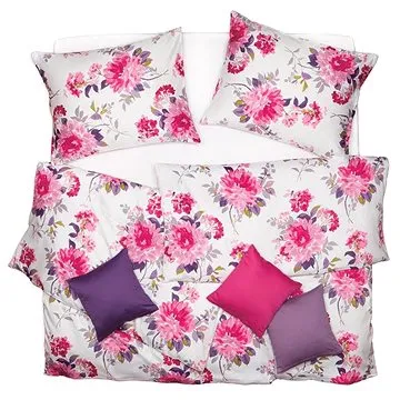 SCANquilt povlečení SATÉN DESIGN pivoine bílorůžová (30681)
