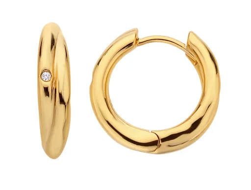 Hot Diamonds Nadčasové pozlacené náušnice kruhy s diamanty Jac Jossa Soul DE812