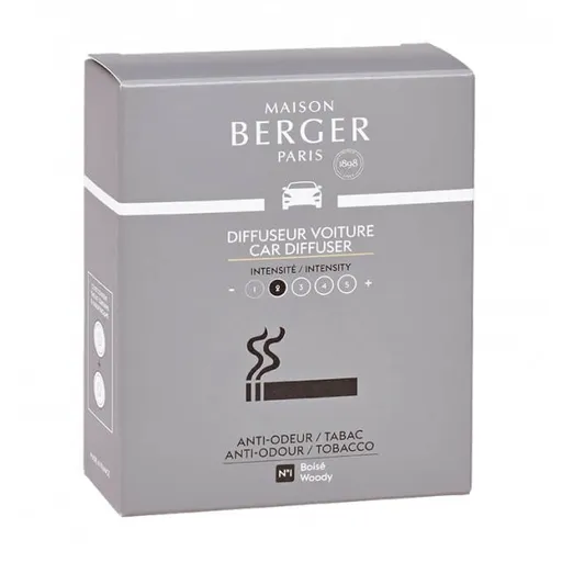 Maison Berger Paris Náhradní náplň do difuzéru do auta Antiodour Tobacco (Car Diffuser Recharge/Refill) 2 ks