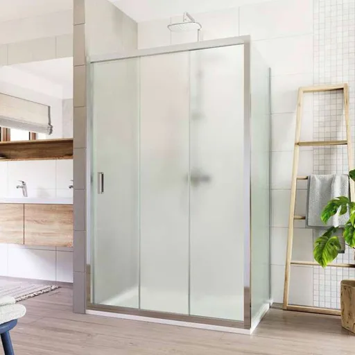 Mereo Sprchový kout, Lima, obdélník, trojdílné, zasunovací, 100x90 cm, chrom ALU, sklo Point CK87642K