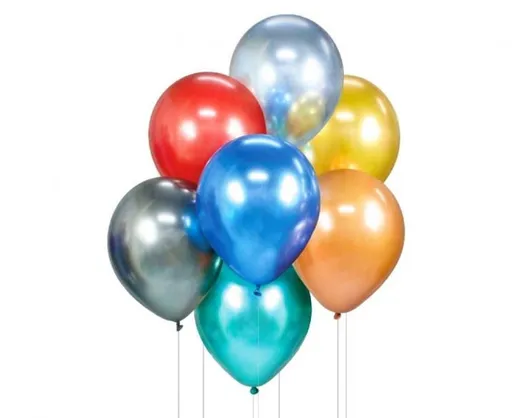 Sada latexových balónků - chromovaná mix barev - 7 ks - 30 cm - GoDan