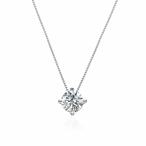 Agato Slušivý stříbrný náhrdelník s čirým zirkonem AGT-N052W