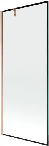 MEXEN/S Next vanová zástěna FIX 80 x 150, černá vzor, měď kartáčovaná 895-080-000-00-70-65