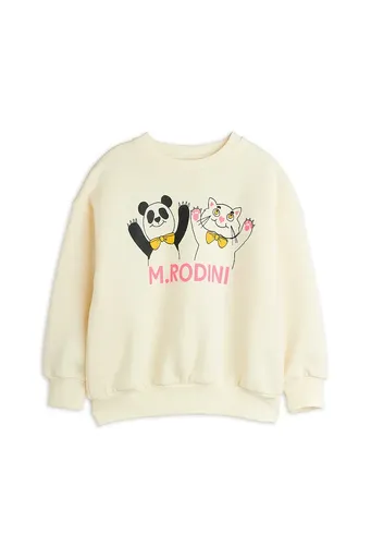 Dětská bavlněná mikina Mini Rodini Panda & cat