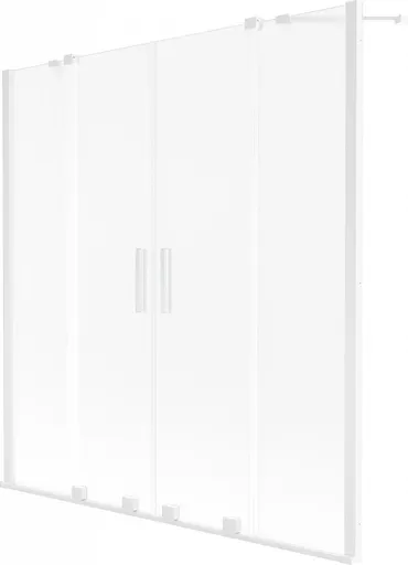 MEXEN/S Velar Duo dvoukřídlá posuvná vanová zástěna 150 x 150, dekor, bílá 896-150-000-32-20