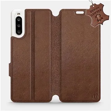 Flip pouzdro na mobil Sony Xperia 10 II - Hnědé - kožené -  Brown Leather (5903516241194)