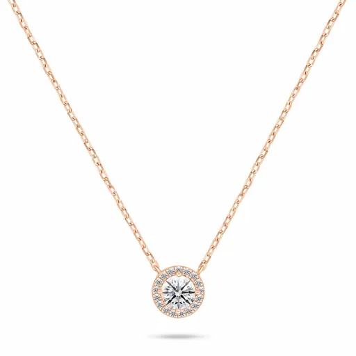 Brilio Silver Třpytivý pozlacený náhrdelník se zirkony NCL136R