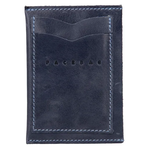 Kožený obal na karty Facebag Leon - modrá
