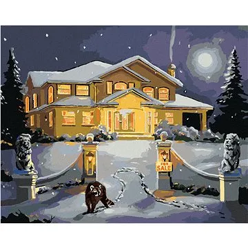 Zuty - Malování podle čísel - MÝVAL PŘED DOMEM ZA ÚPLŇKU (D. RUSTY RUST), 80x100 cm, vypnuté plátno  (HRAmmb01817nad)