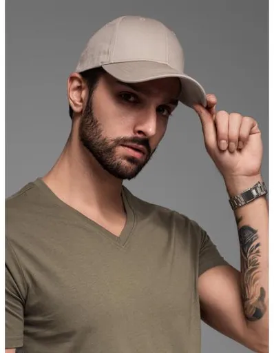 Pánská baseballová čepice s ozdobnou výšivkou – popelová V3 OM-ACCS-0102