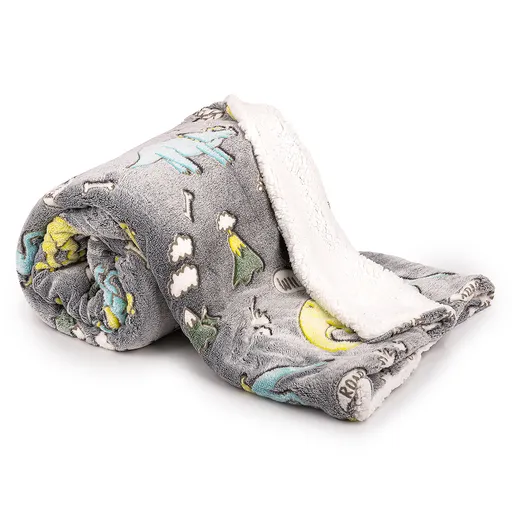 4Home Svítící beránková deka Dino, 150 x 200 cm