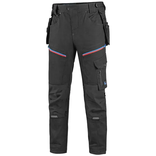 Canis (CXS) Pánské pracovní kalhoty CXS LEONIS - Černá / modrá / červená | 52