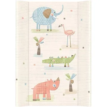 CEBA BABY Comfort přebalovací podložka s pevnou deskou 50 × 70 cm, Sloní gang ecru (5907672335513)