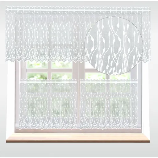 Záclona markizeta, Luka vitrážka metráž, bílá 40 cm