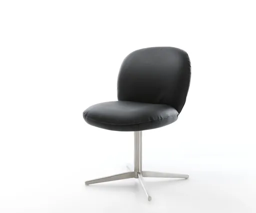 Jídelní židle Nube-Flex pravá kůže černá podnož nerezová ocel