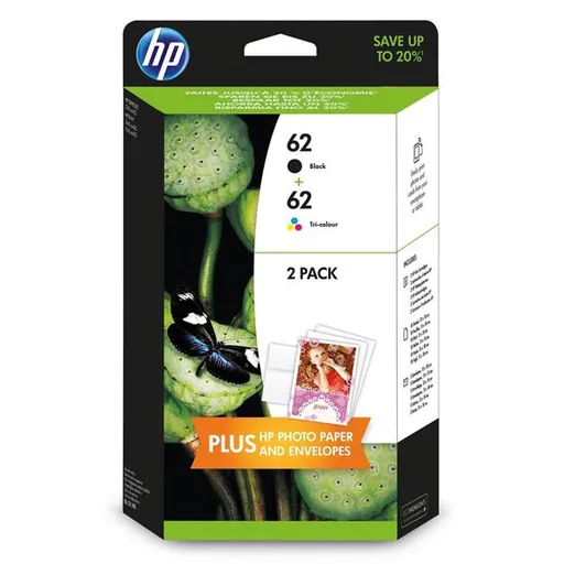 HP N9J71AE - originální cartridge HP 62, černá + barevná, 1x4ml/1x4,5ml