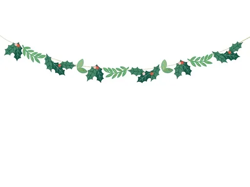 PartyDeco Papírová girlanda - Vánoční jmelí 150 cm